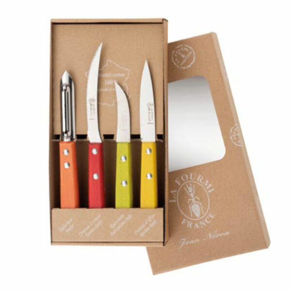 Petits couteaux de cuisine La Fourmi Cheftaine bois couleurs