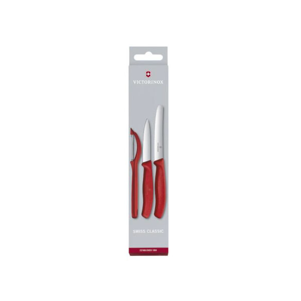 Set couteaux d’office et éplucheur rouge Victorinox Swiss Classic