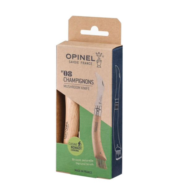 Couteau à champignons Opinel N°8 avec brosse